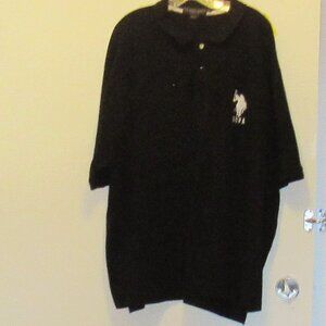 USPA US Polo Association Branded Black Man's Polo Shirt, Size 4XT         J486